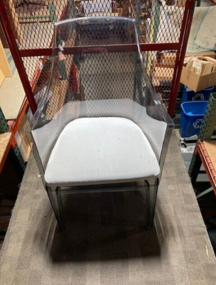 Lounge Chair, Plastic legs and Back, White seat