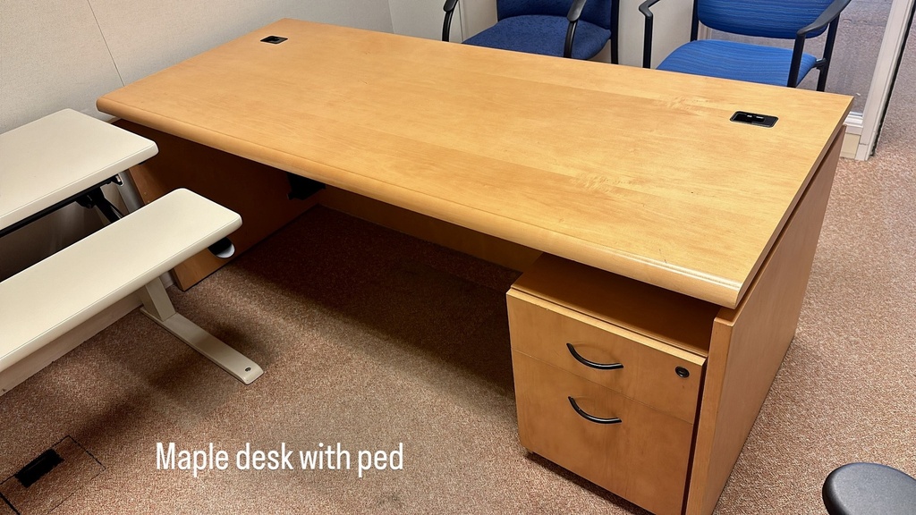 Maple Desk w/ Pedestal