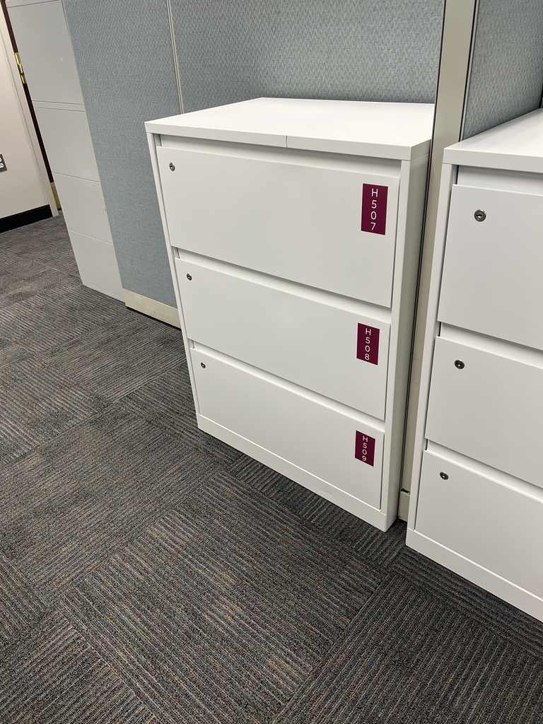 white 3 drawer metal lateral file cabinet, 42" wide