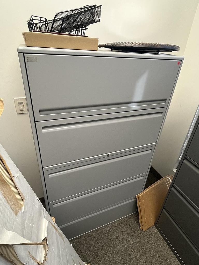 5-Drawer Light Grey File Cabinet