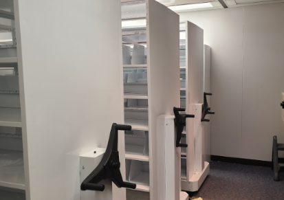 3 bays of high-density filing