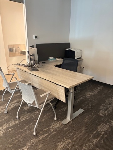 L-shape stand up desks