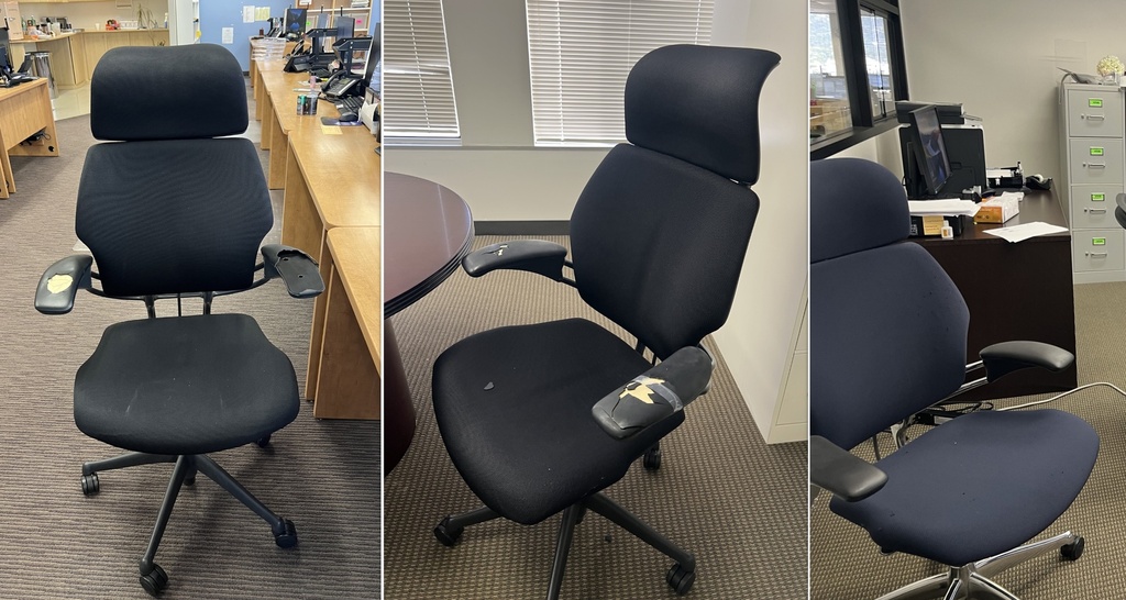 Black task chairs *poor condition