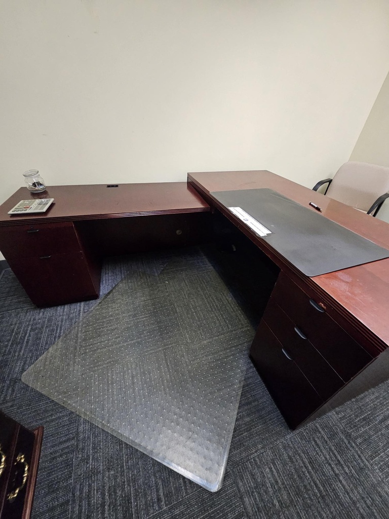 Dark Wood L-Shape, with Handles