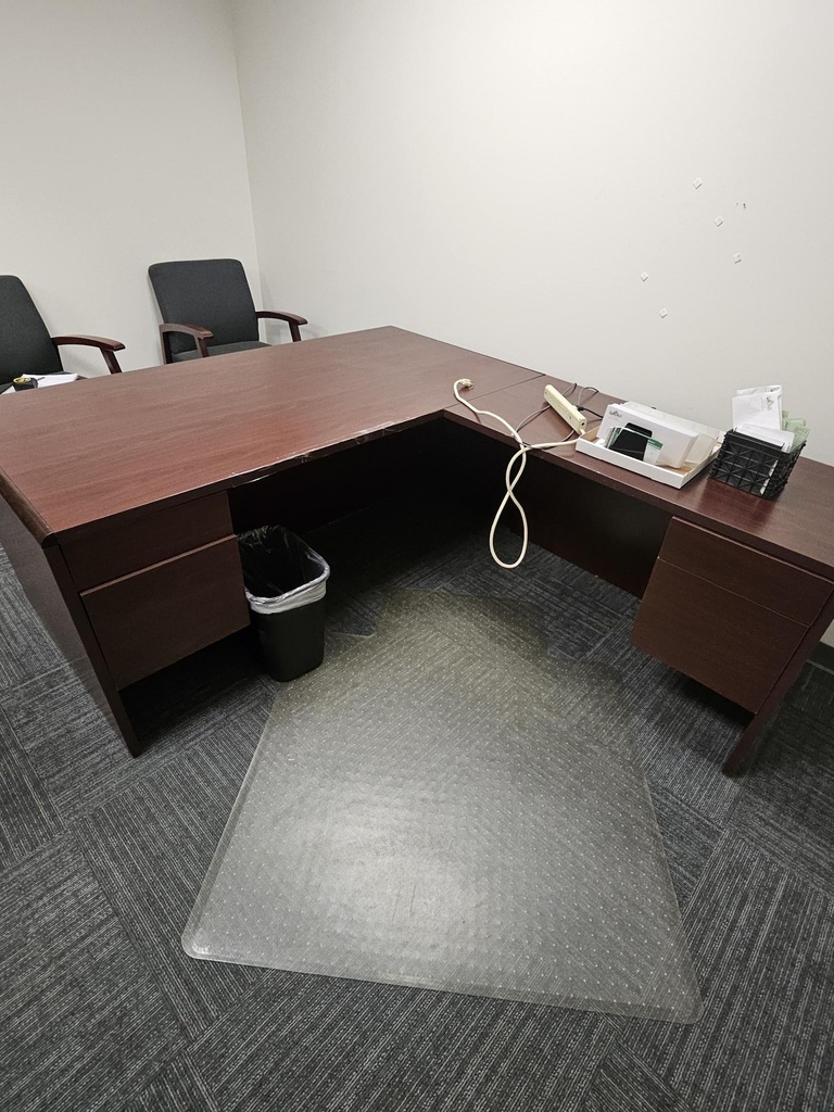 Dark Wood L-Shape Desk