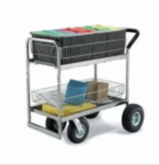 Medium Wire Basket Cart w/ Casters, Steel (25Wx40Dx36.75H)