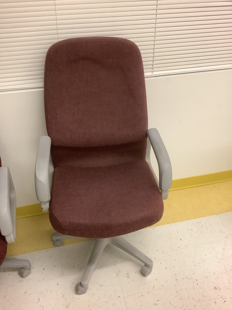 Desk Chair - Burgundy / Gray, High Back