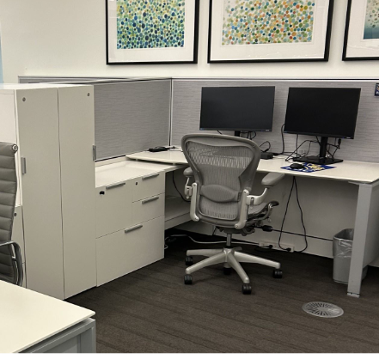 Teknion 2H cabinet with shelf side unit