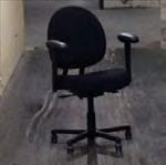 Black Task Chair/Stool With Adjustable Arms