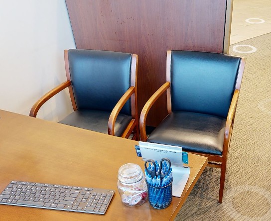 Black and Wood Guest Chairs