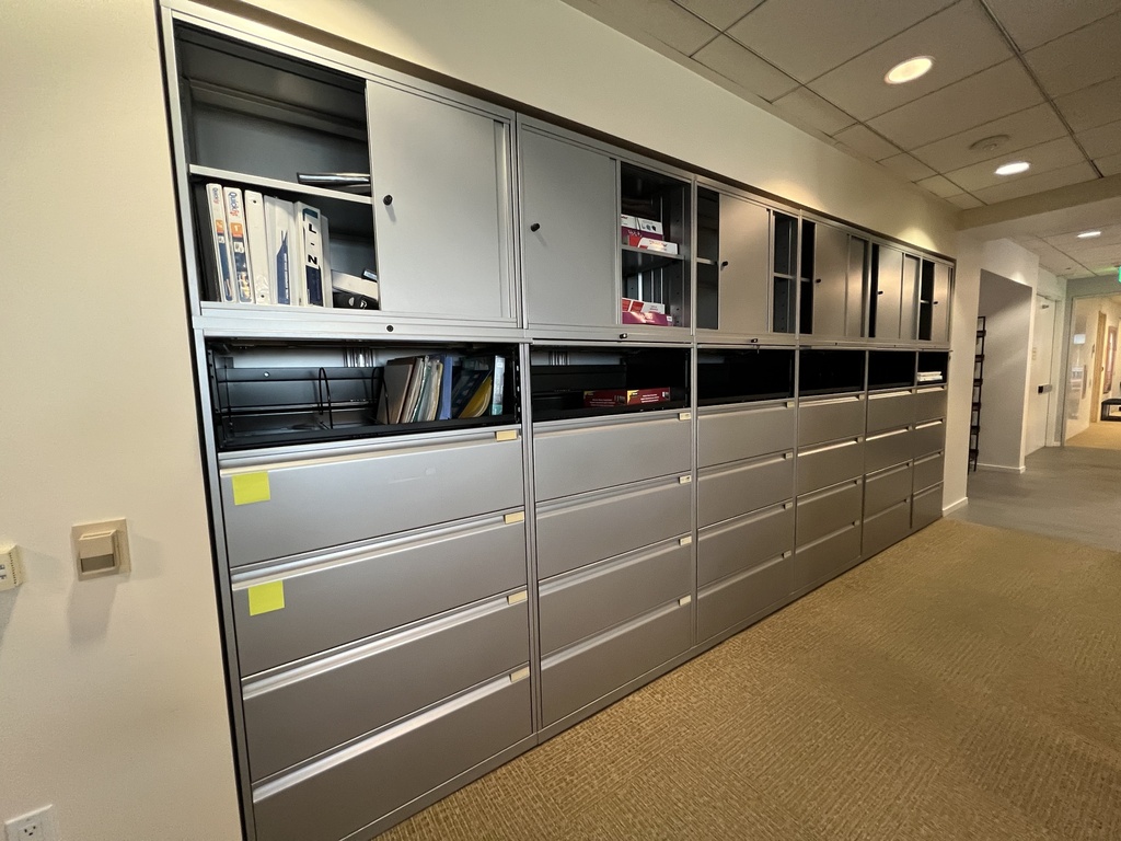 5 drawer filing cabinets - combo w/ upper supply cabinets