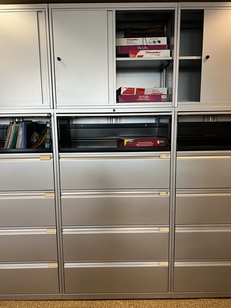 Upper supply cabinets - combo w/ filing cabinets