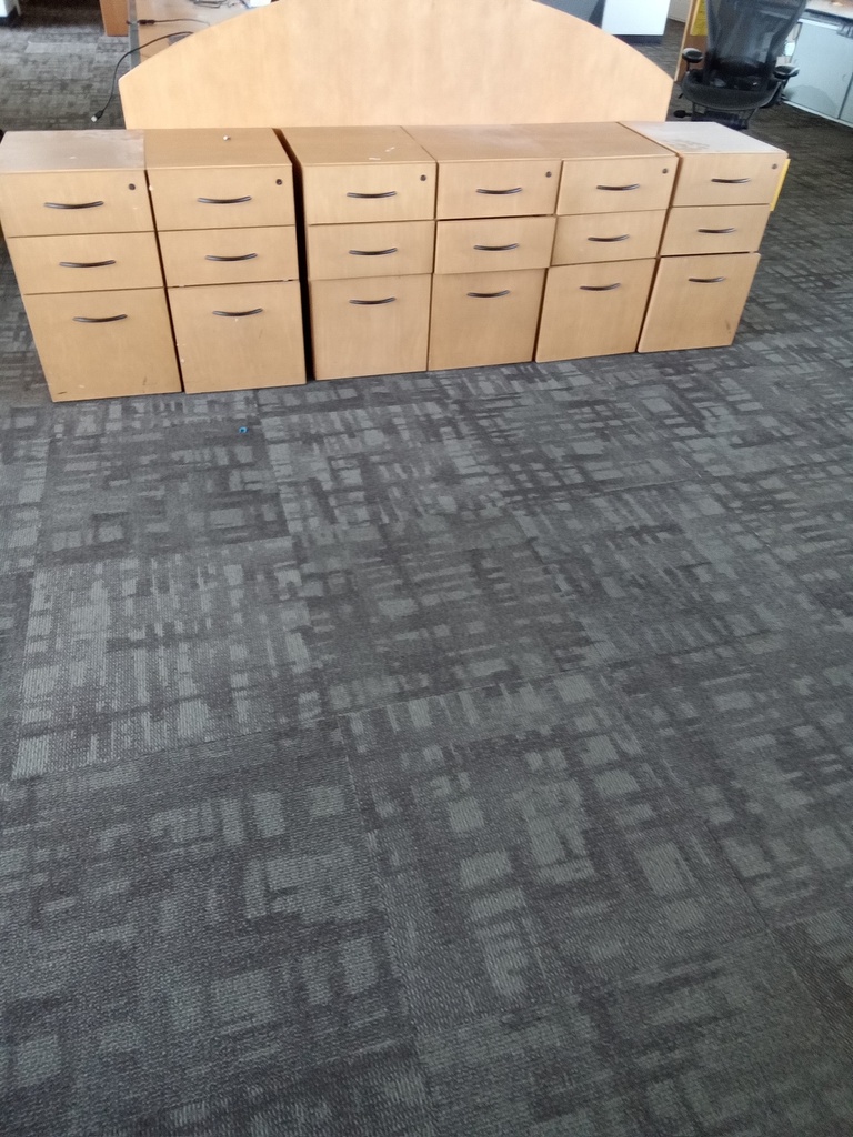 Wooden 3 drawer filing cabinet on wheels