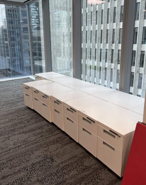 Artopex pedestals, with digital lock pads