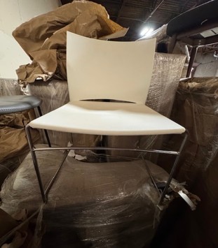 white plastic chair