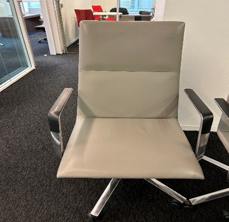 Beige Leather Conference Chair