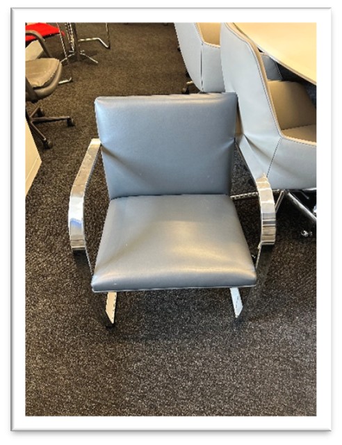 Grey Leather Guest Chair