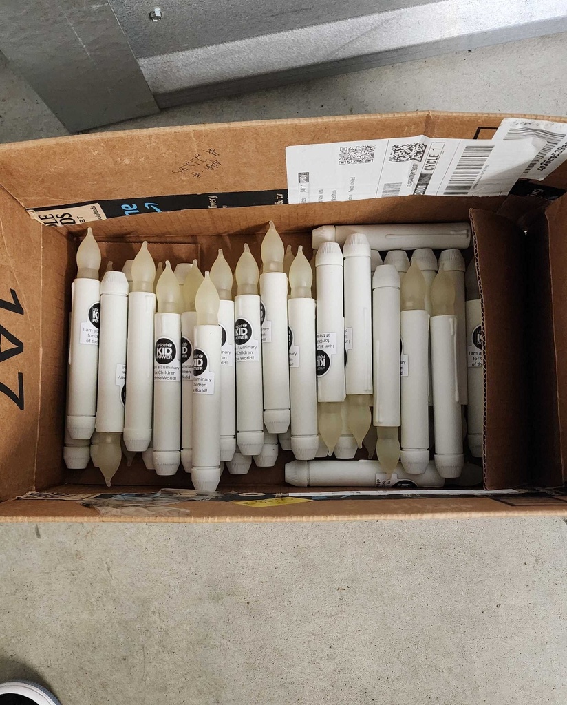 Box of Battery Powered Candles (Labels can be peeled off)
