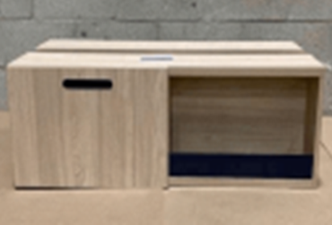 Upstage Variable Storage Cube 36×20 – Sand Laminate &amp; Ink Blue