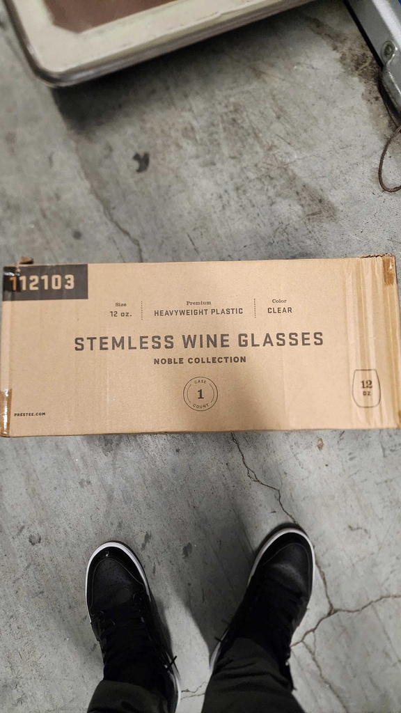 Box of Unused Plastic Wine Glasses