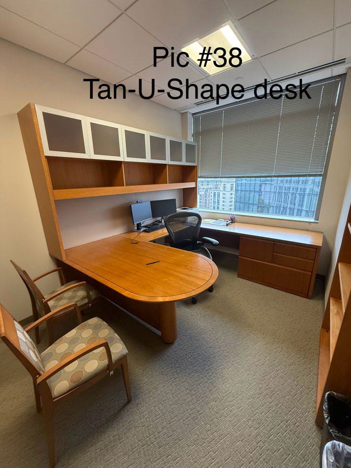 Tan - U-shape desk