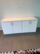 STORAGE CREDENZA--WHITE WITH 4 DOORS