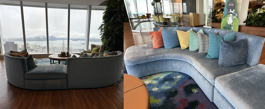 2 Piece Blue Sofa