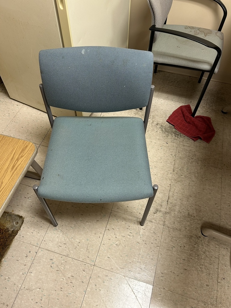 Blue Side Chairs - No arms/ gray frame