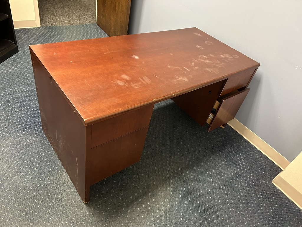 6' Cherry Wood Double Pedestal Desk