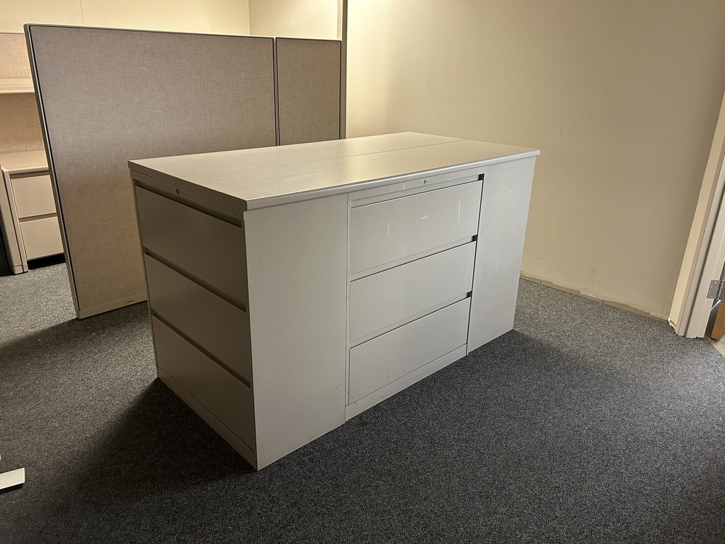File Islands-Each Four 3H Lateral File Cabinets 36 and 2 36x18 worksurfaces
