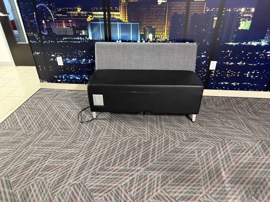 Black/Grey Small Lounge Sofa/Bench