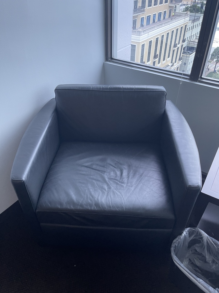 Blue Leather Lounge Chair