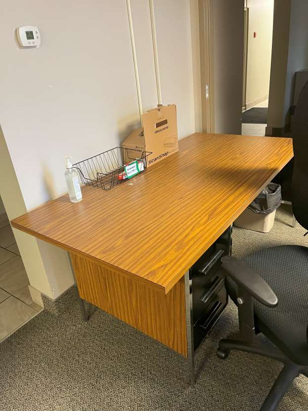 Veneer and Metal Office Desk