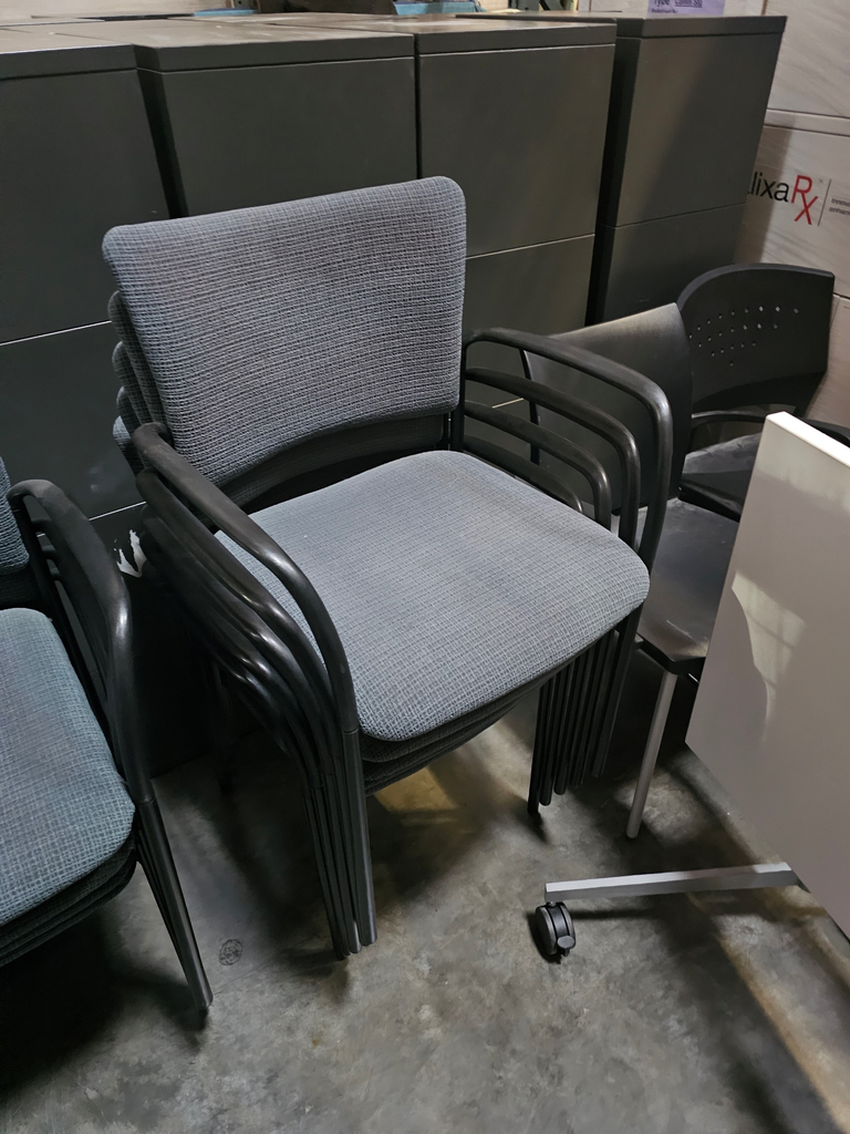 Grey fabric stack chairs