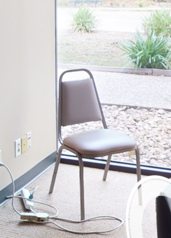 White no arms side chair