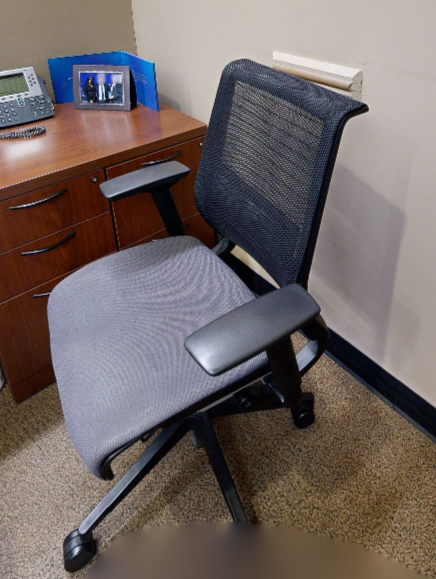 Grey &amp; black task chair with arms