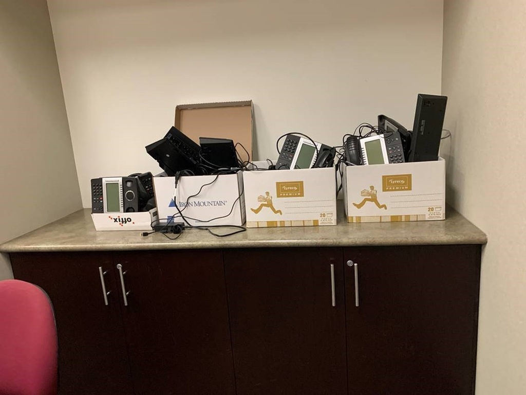 Boxes of phones