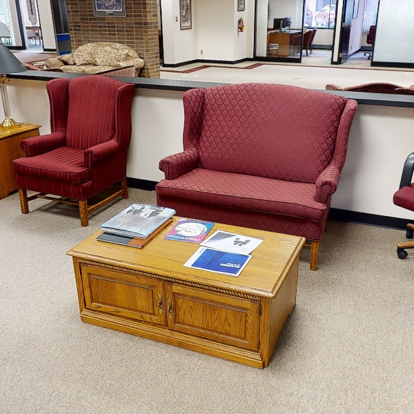 Wide Red Lounge Chair