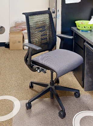 Grey &amp; black task chair with arms