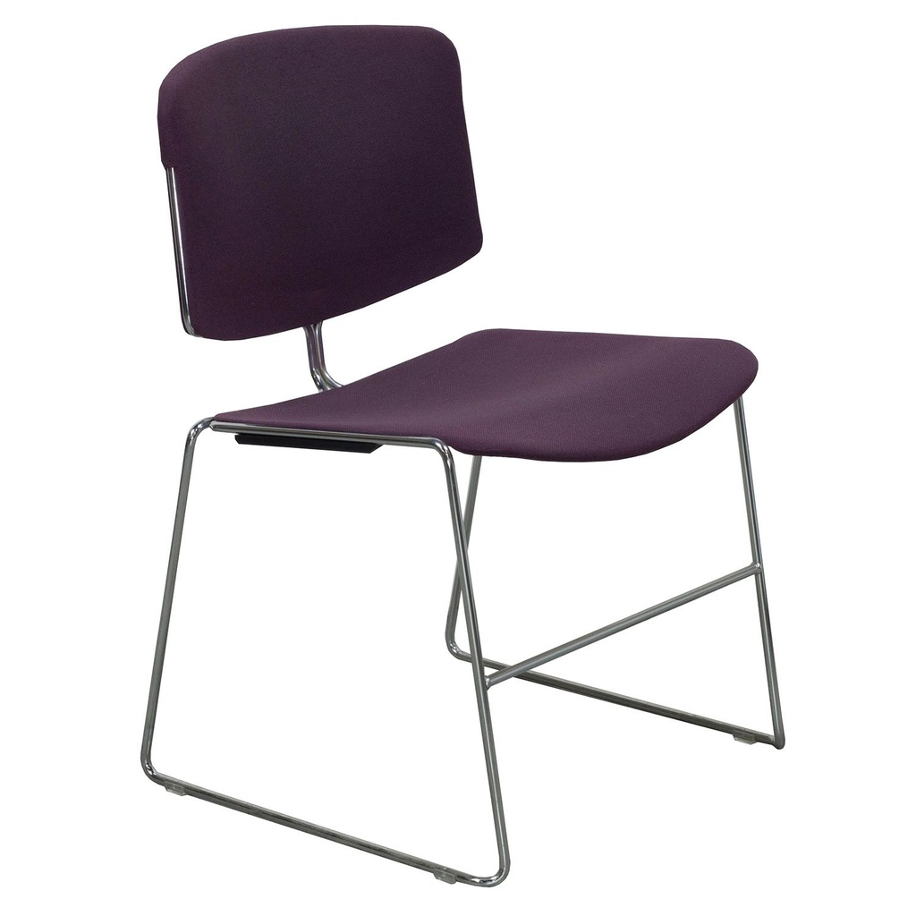 MAX STACKER STACK  CHAIR, MAROON  PLASTIC/CHROME LEGS