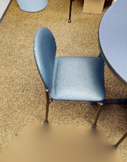 Grey-blue metal side chair