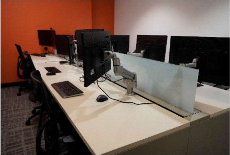 Workstation benching system (8 positions = 32 stations total)