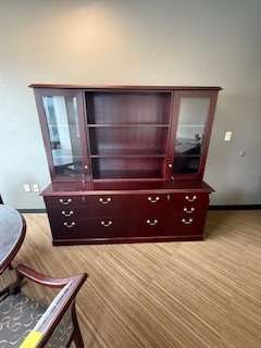 Dark wood credenza – 8' w x 9' t