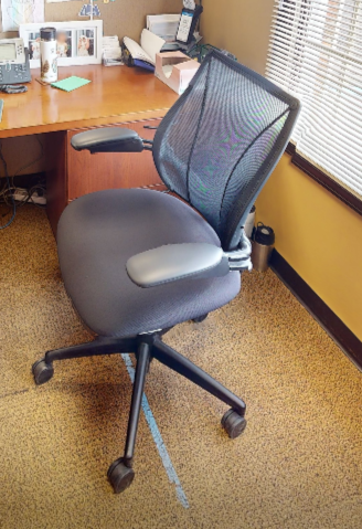 Black task chair with arms