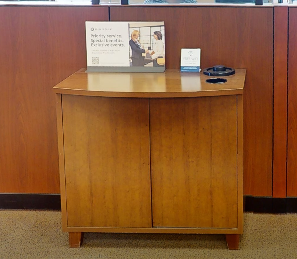 Coffee station wood cabinet