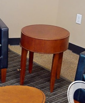 Round wood side table