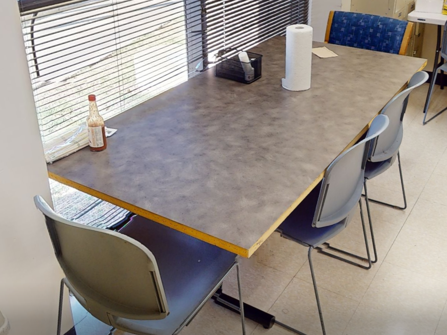 Square kitchen table, grey