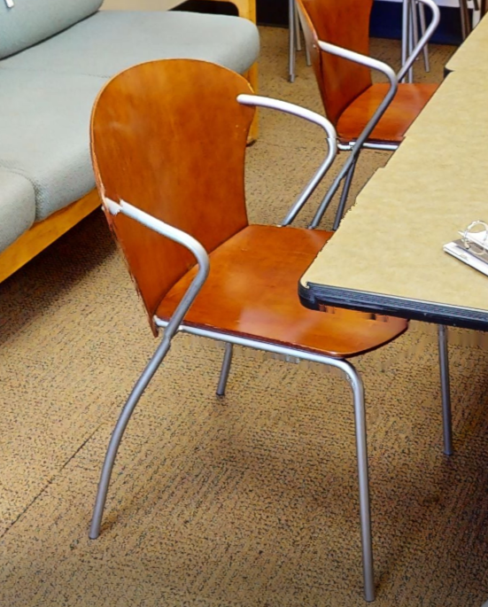 Red guest chair with arms