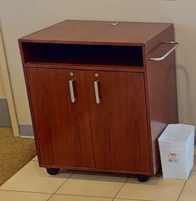 Mobile wood cabinet