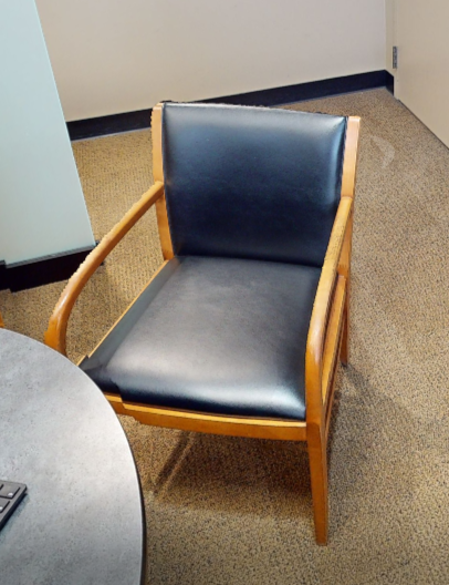 Black guest chair with arms